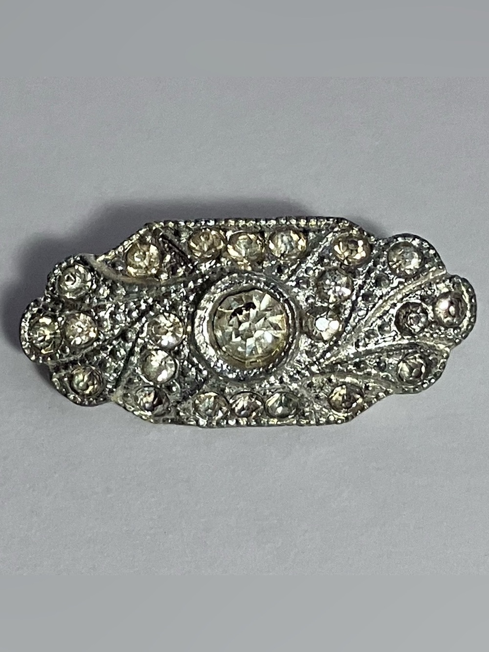2 ANTIQUE Paste BROOCHES / Sparkling LEADED GLASS Stones / Some Chips - Picture 6 of 8